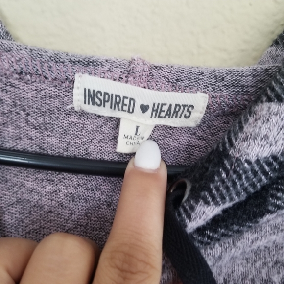 Inspired Hearts Purple Cropped Pullover Hoodie - Picture 6 of 6